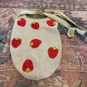 Strawberry Crochet Shoulder Bag